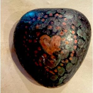 Small rock about 2 inches wide hand painted original painting.